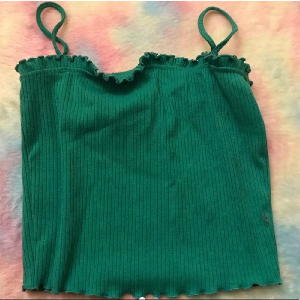 Tank Top Green Ribbed